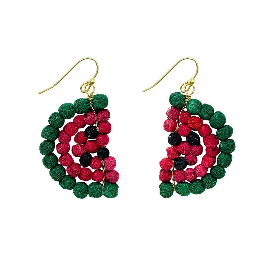 KANTHA WATERMELON EARRINGS
