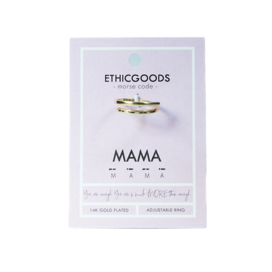 GOLD MORSE CODE RING: MAMA