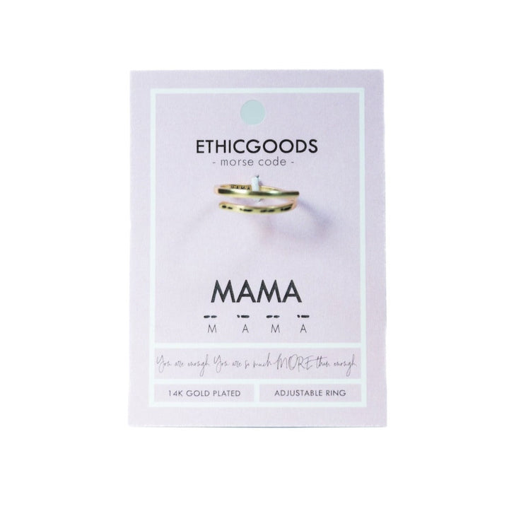 GOLD MORSE CODE RING: MAMA