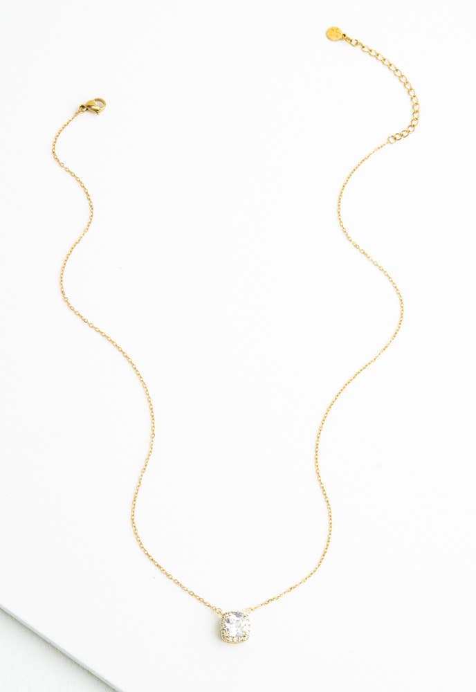 FOREVER CUSHION CUT ZIRCON NECKLACE