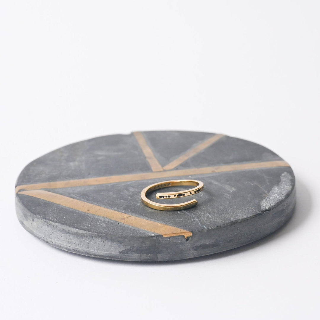GOLD MORSE CODE RING: MAMA