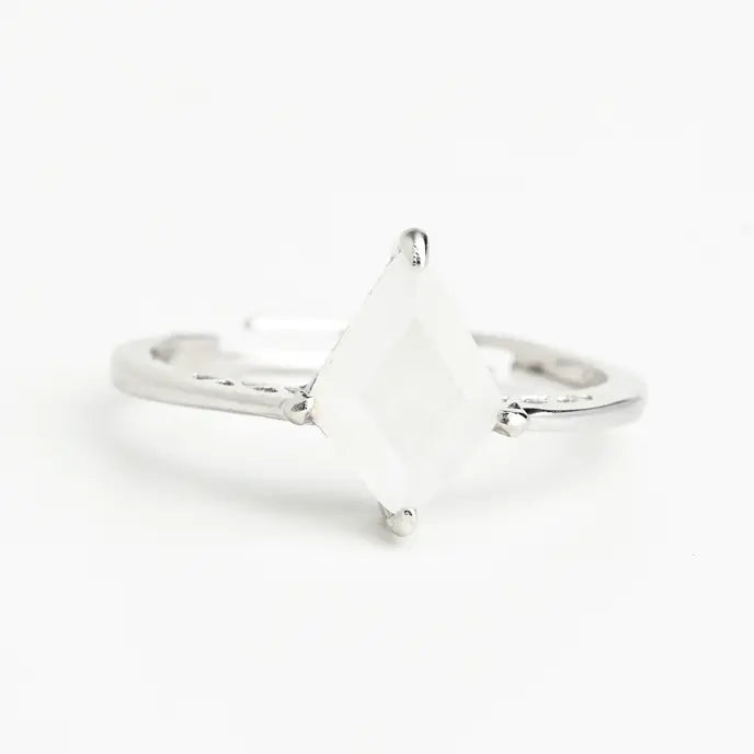 MOONSTONE AND PLATINUM RING SET