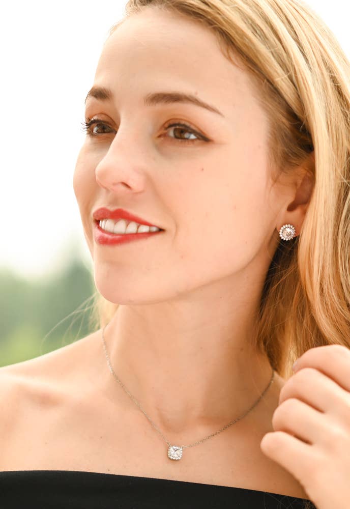 FOREVER CUSHION CUT ZIRCON NECKLACE