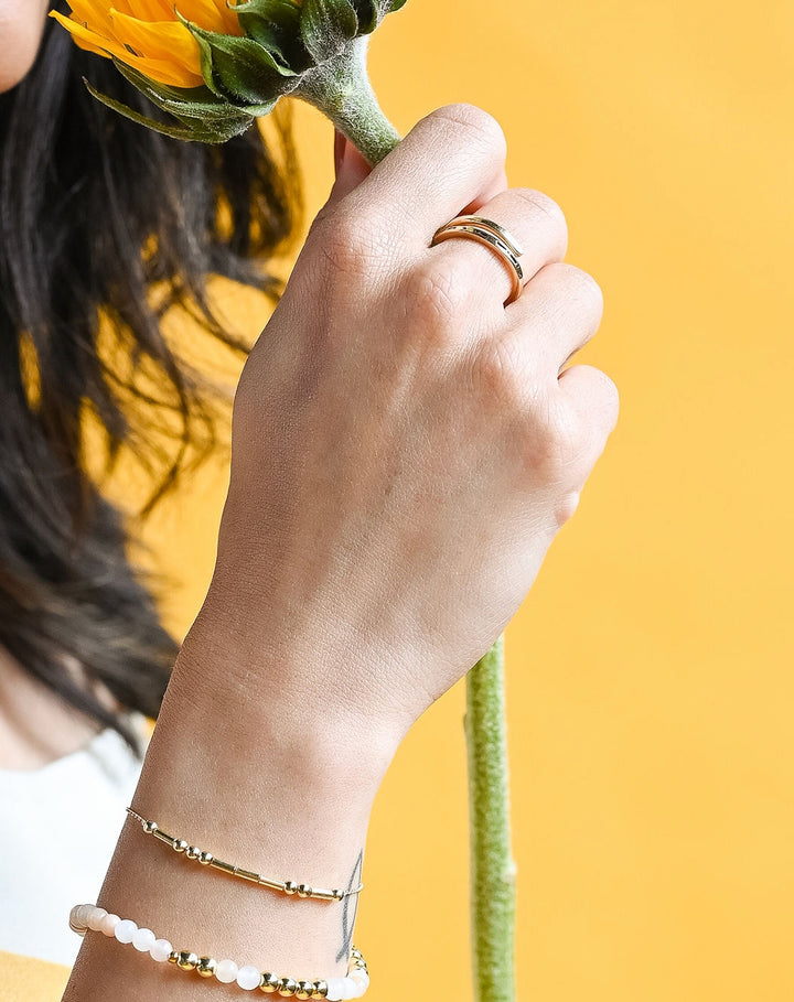 GOLD MORSE CODE RING: MAMA