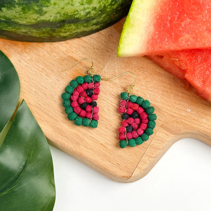 KANTHA WATERMELON EARRINGS