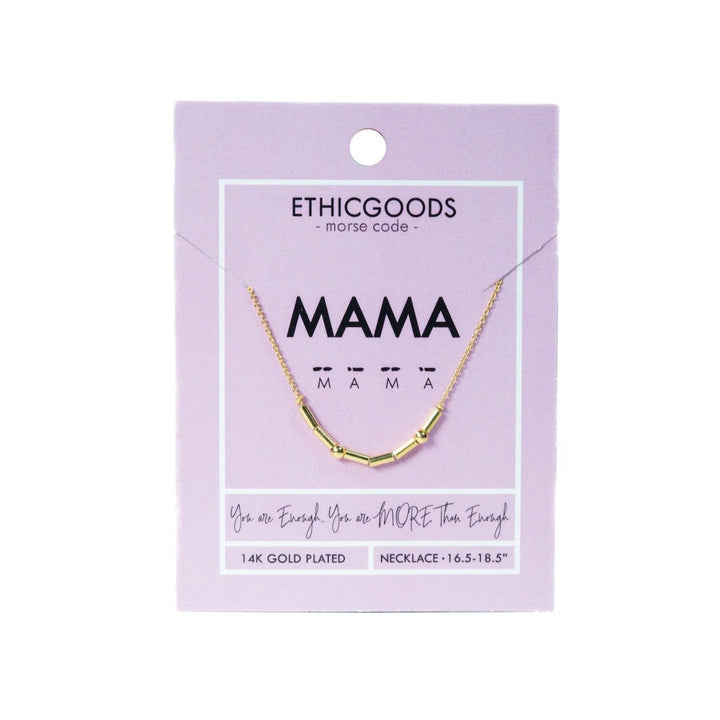 MORSE CODE GOLD NECKLACE: MAMA
