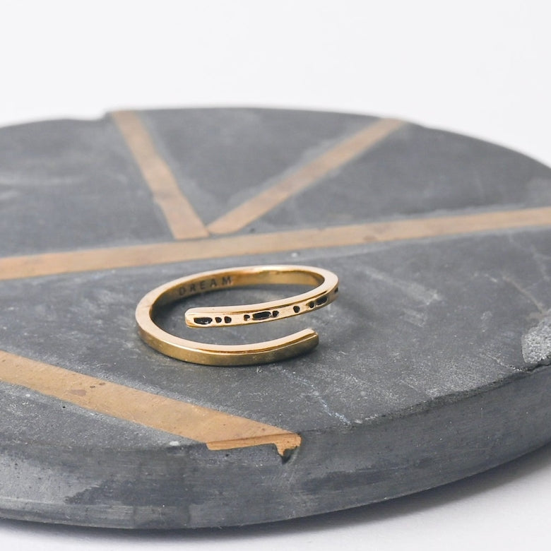 GOLD MORSE CODE RING: MAMA