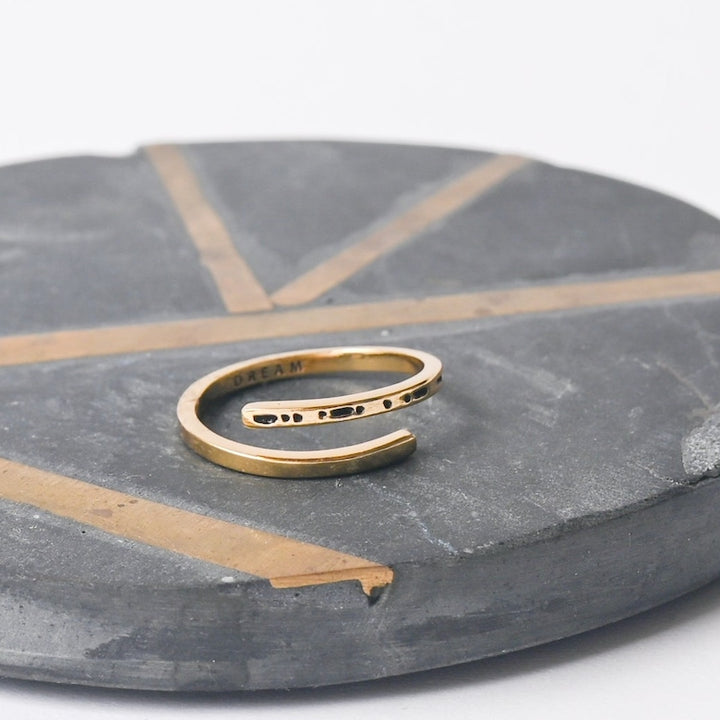 GOLD MORSE CODE RING: MAMA