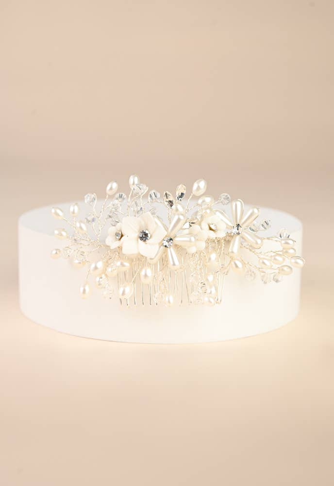 PEARL & CRYSTAL BLOOM BRIDAL COMB