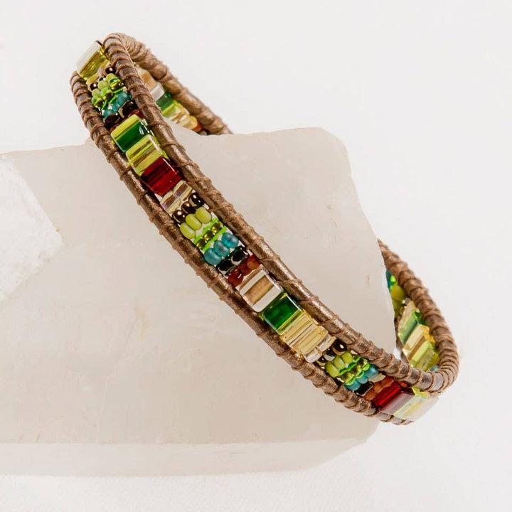 LEATHER + MIYUKI BEAD HANDMADE BRACELET