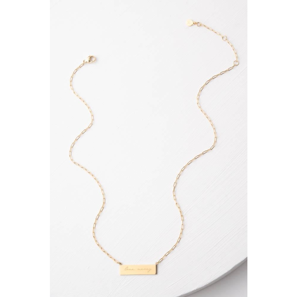 GIVE MERCY GOLD BAR NECKLACE