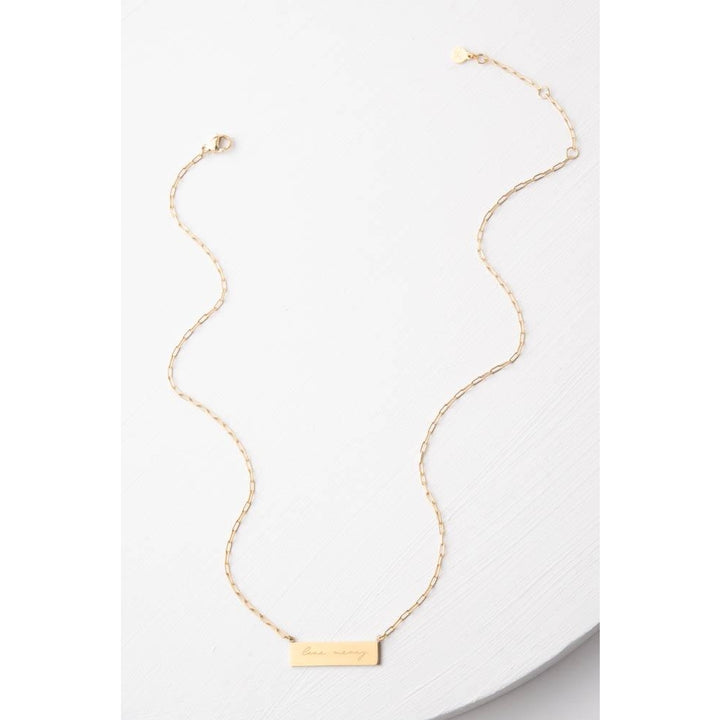 GIVE MERCY GOLD BAR NECKLACE