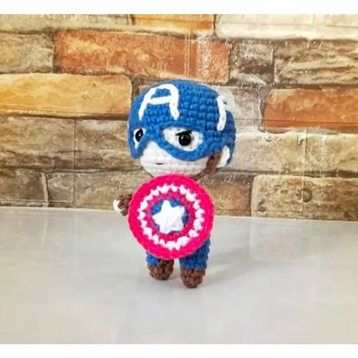 CAPTAIN AMERICA CROCHETED ORNAMENT