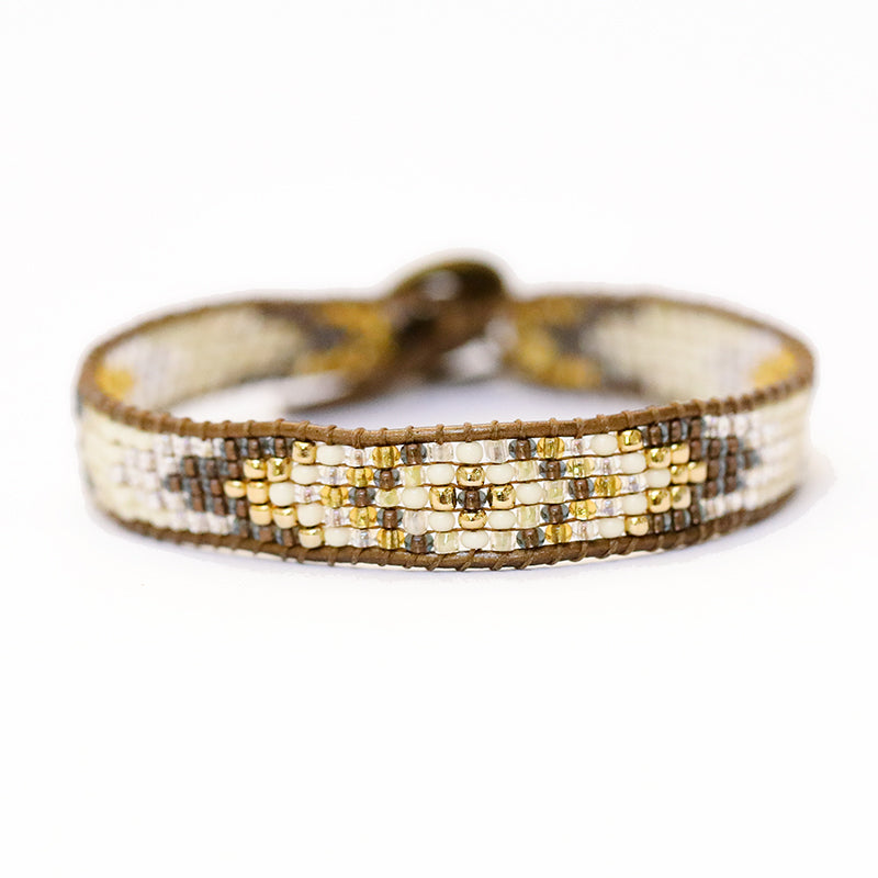 GOLD + GLASS BEADED BRACELET