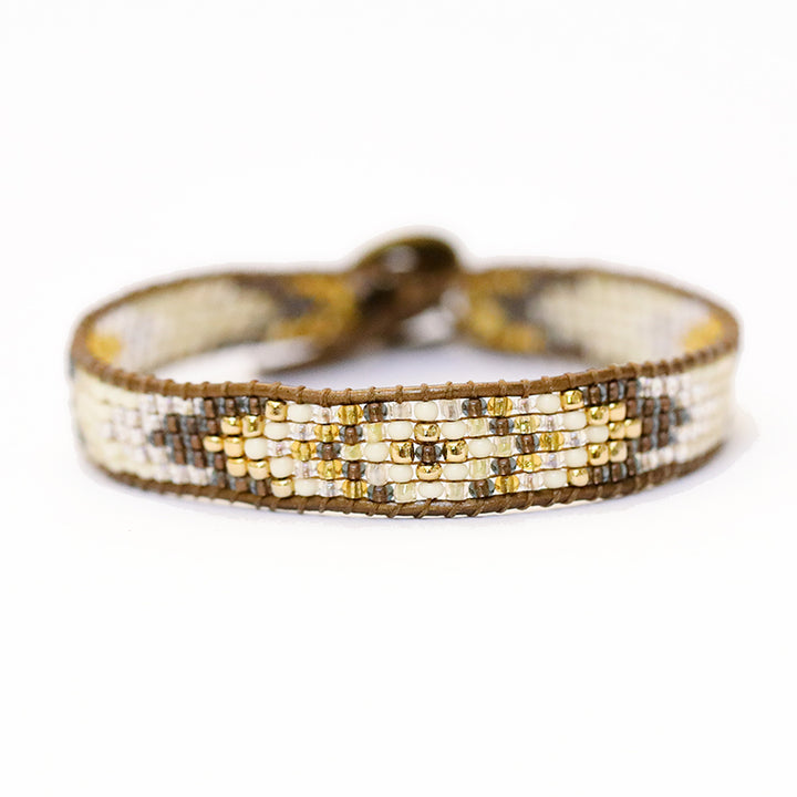 GOLD + GLASS BEADED BRACELET