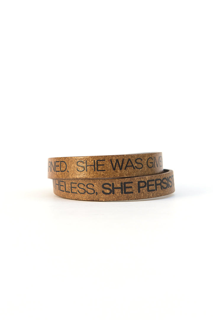 QUOTABLE RECYCLED LEATHER WRAP BRACELET