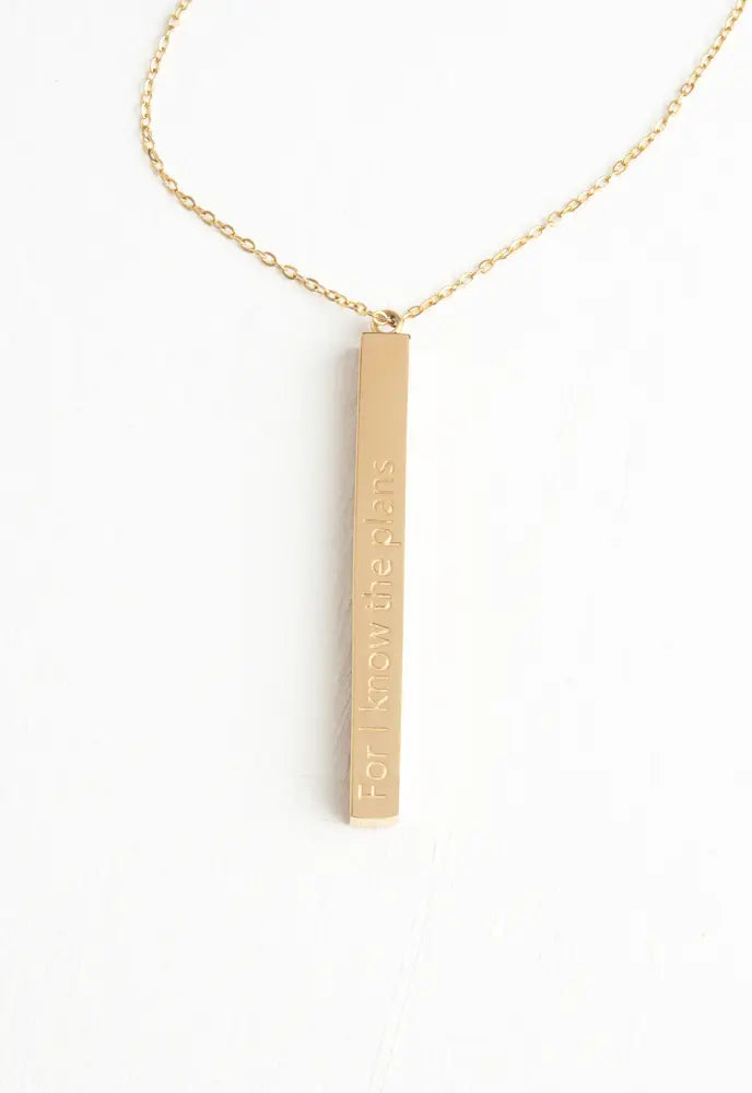 GREAT PLANS GOLD BAR NECKLACE