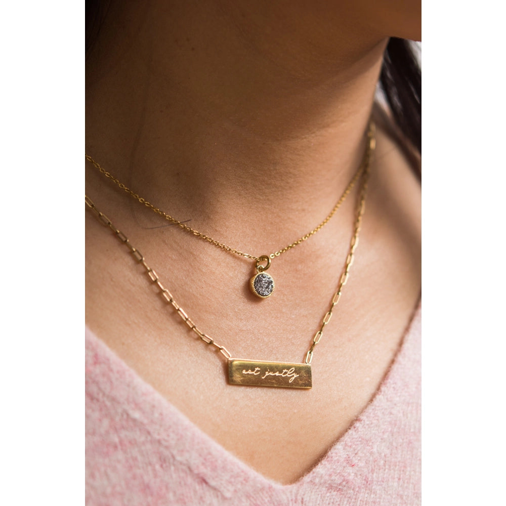 GIVE MERCY GOLD BAR NECKLACE
