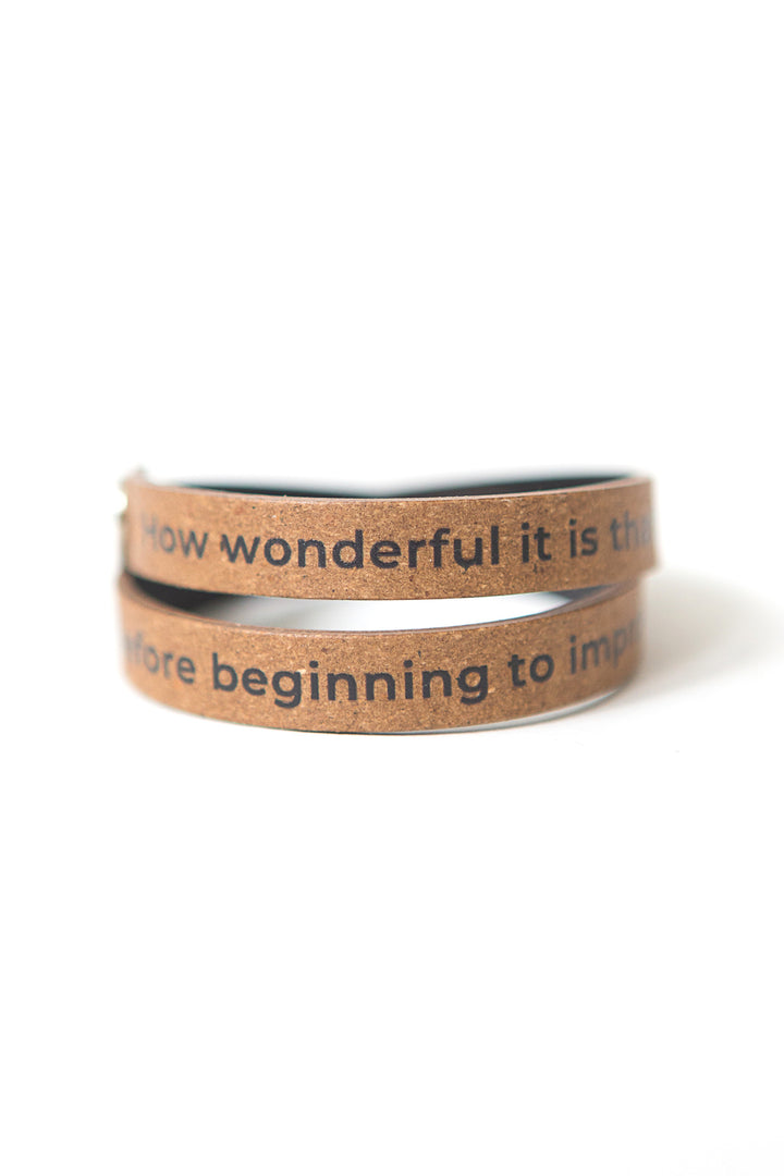 QUOTABLE RECYCLED LEATHER WRAP BRACELET