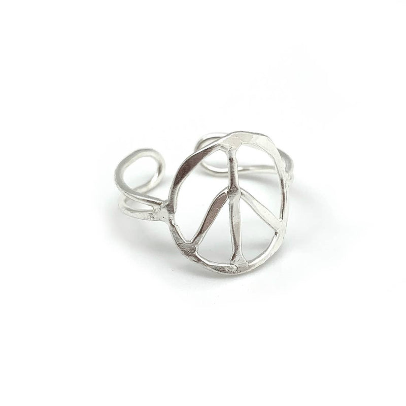 PEACE SIGN ADJUSTABLE RING