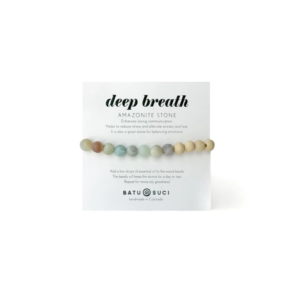 DEEP BREATH - AMAZONITE STONE DIFFUSER BRACELET
