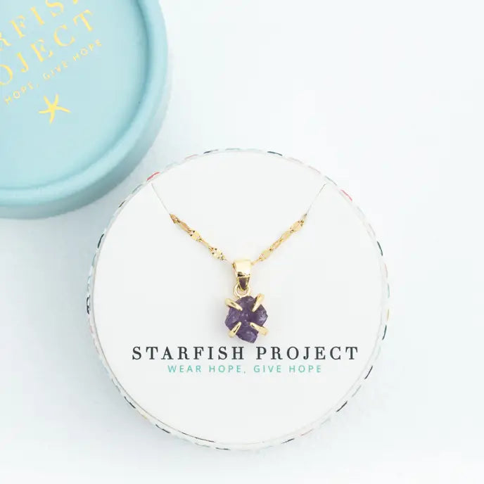 STARFISH SHINE NECKLACE IN AMETHYST