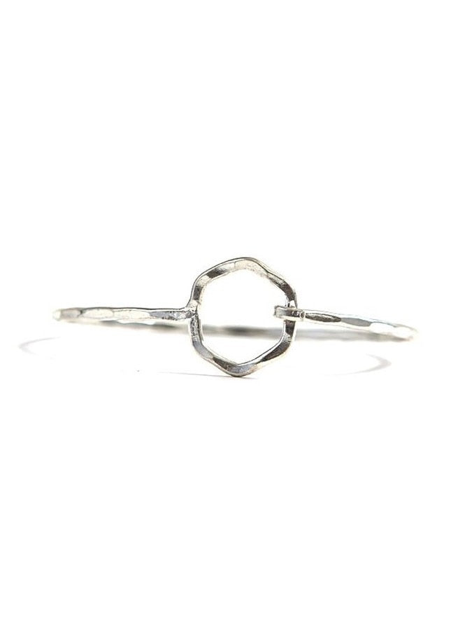HEXAGON CLASP HAMMERED BRACELET