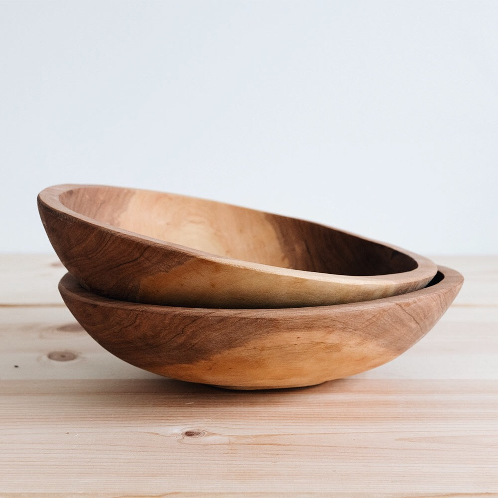 10" HAND CARVED WILD OLIVE WOOD BOWL