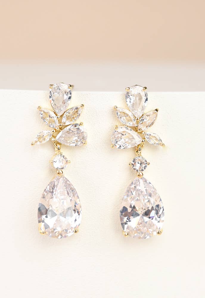 GLITTERING GARLAND ZIRCON DROP EARRINGS