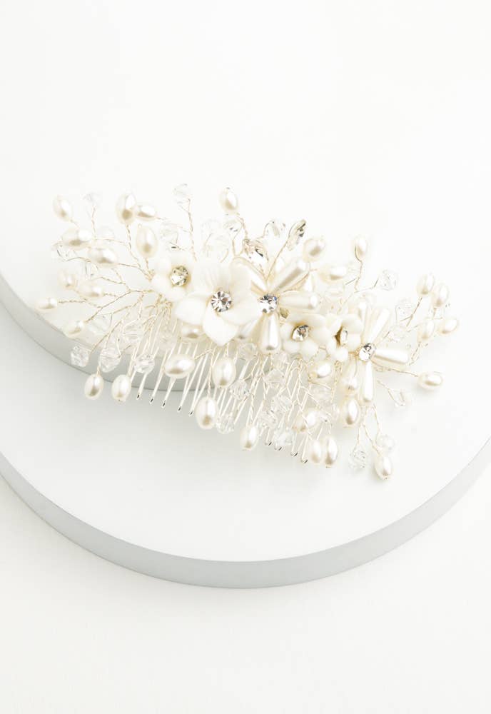 PEARL & CRYSTAL BLOOM BRIDAL COMB