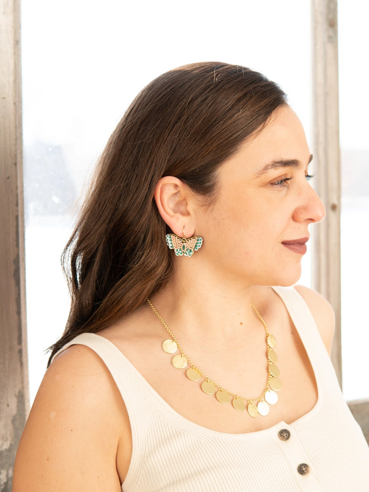BEADED BUTTERFLY EARRINGS