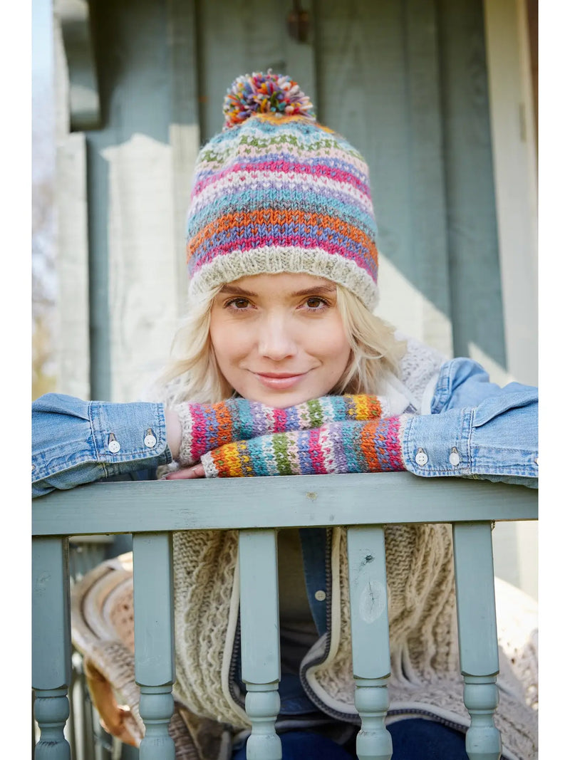 HAND KNITTED BOBBLE BEANIE: COZY SWEATER