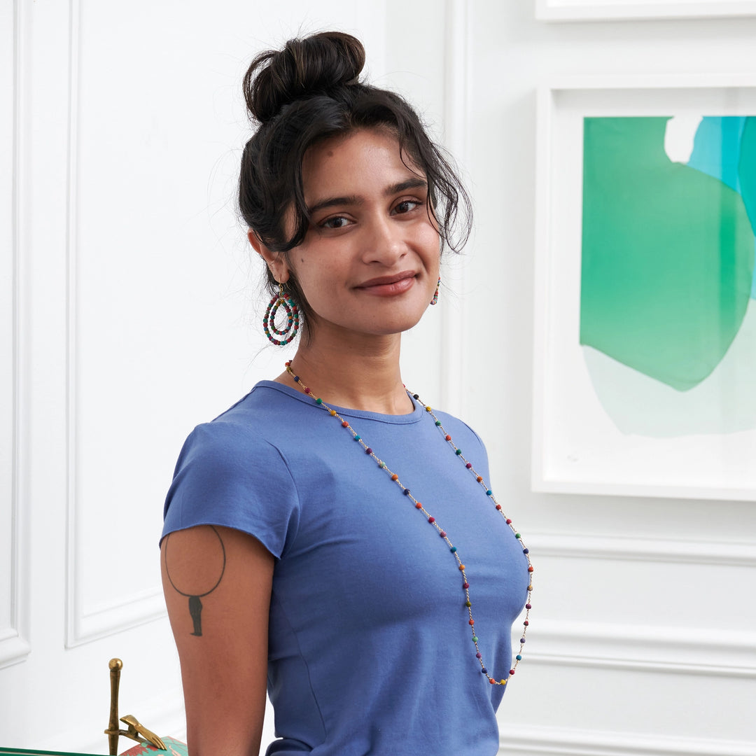 DAINTY DOTTED KANTHA NECKLACE