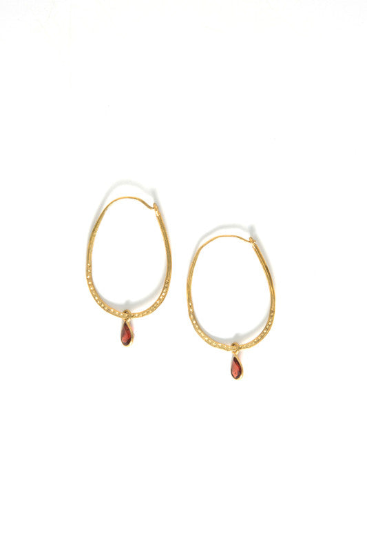 SUNSHINE STONE HOOP EARRINGS
