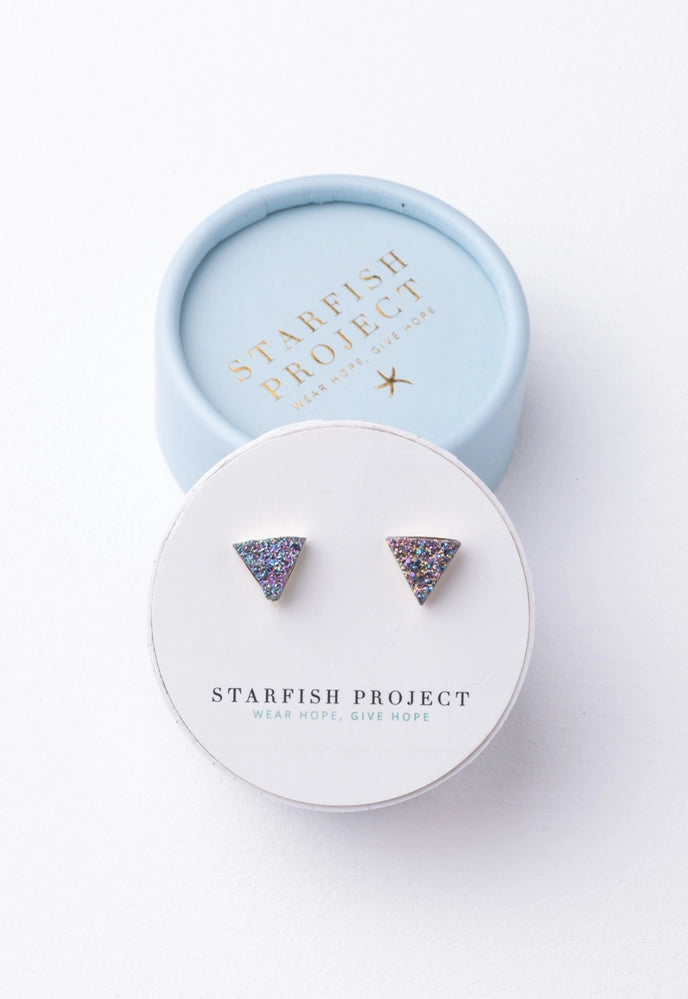 MULTICOLORED DRUZY STUDS