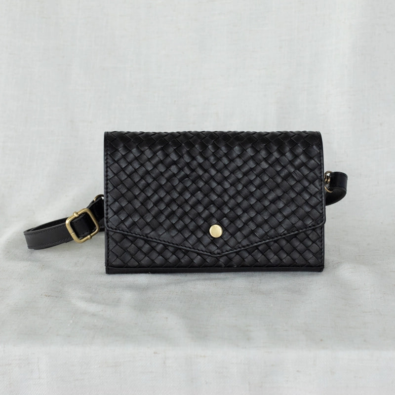 WOVEN LEATHER BELT-BAG + CROSSBODY