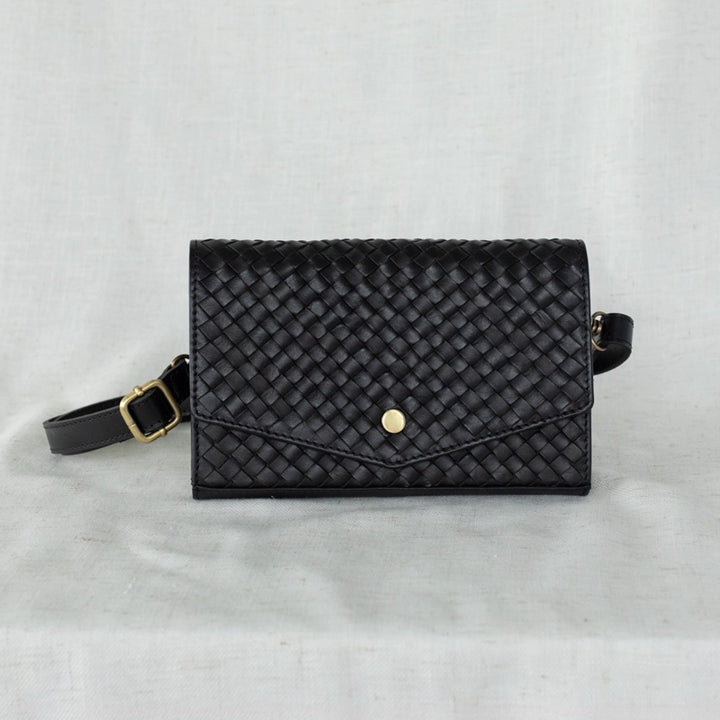 WOVEN LEATHER BELT-BAG + CROSSBODY