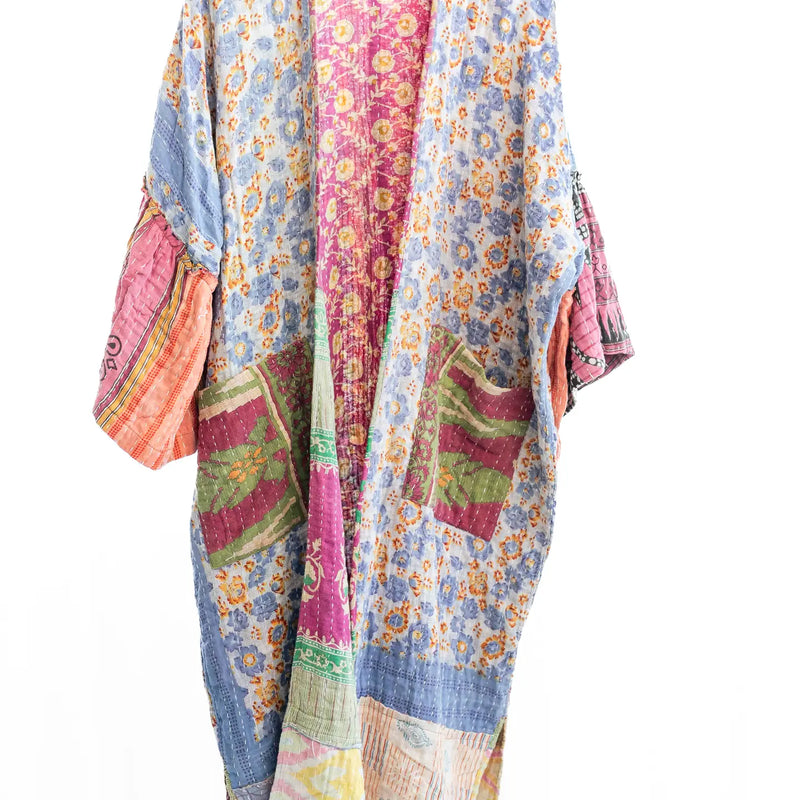 REVERSIBLE KANTHA FULL LENGTH ROBE