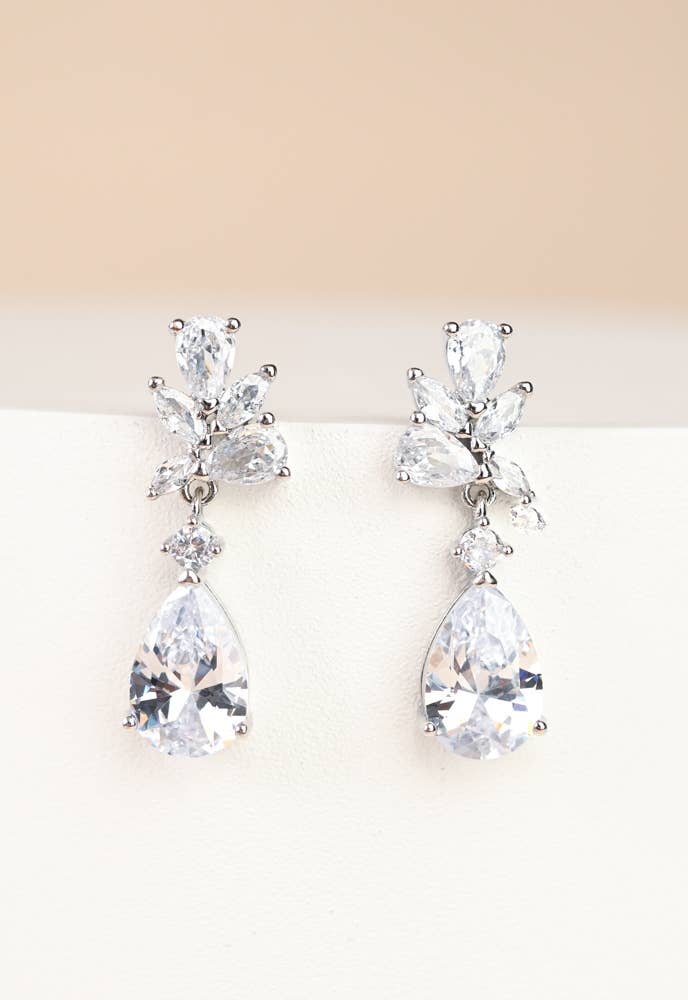 GLITTERING GARLAND ZIRCON DROP EARRINGS