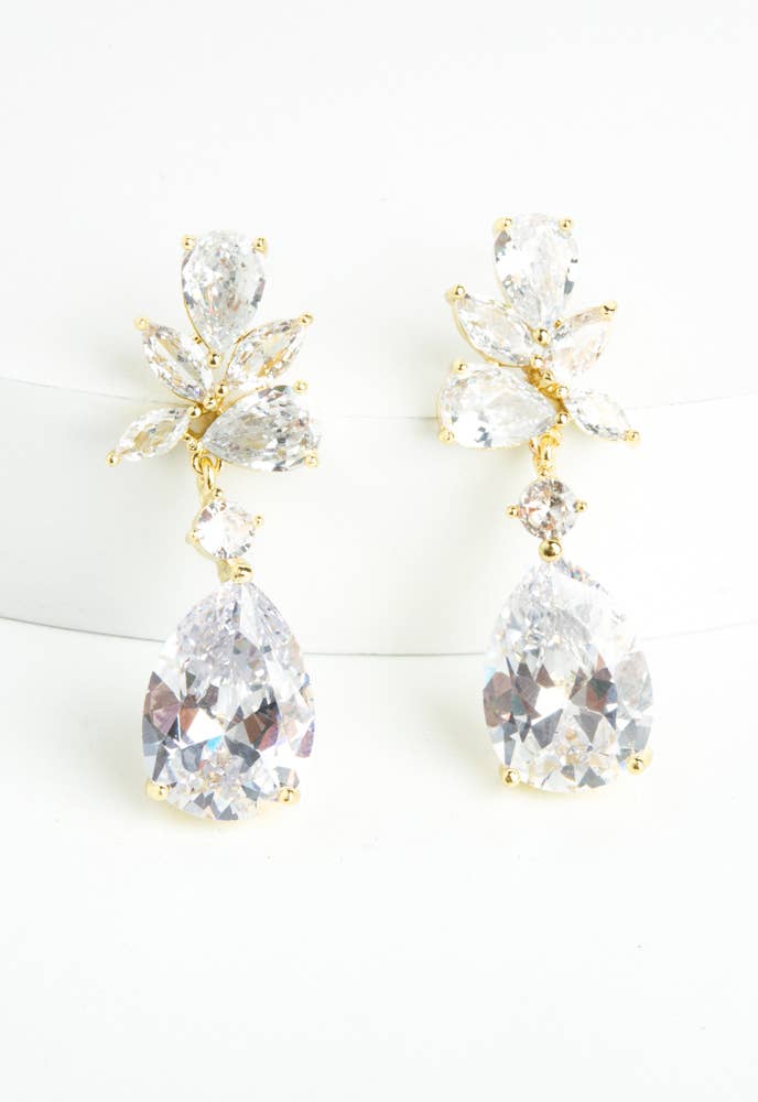GLITTERING GARLAND ZIRCON DROP EARRINGS