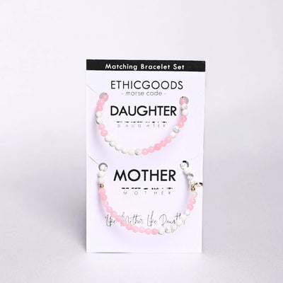 MOTHER/DAUGHTER MORSE CODE MATCHING BRACELET SET