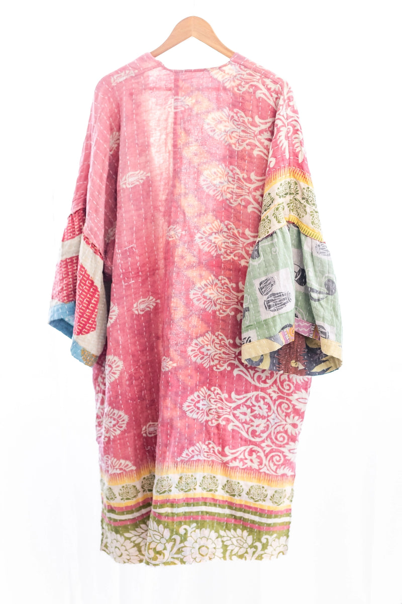 REVERSIBLE KANTHA MID LENGTH ROBE