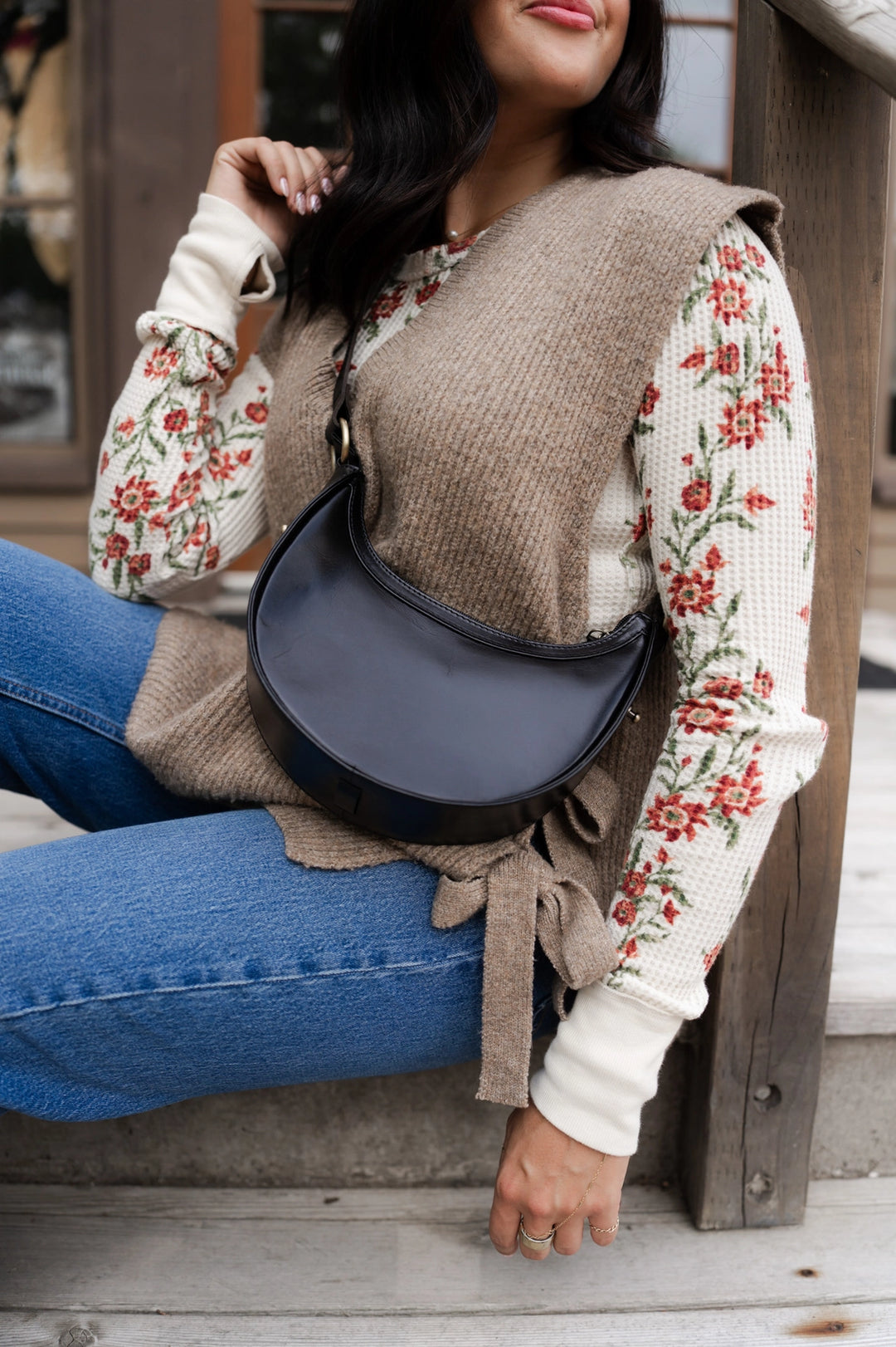 CRESCENT CROSSBODY 3-IN-1 LEATHER BAG