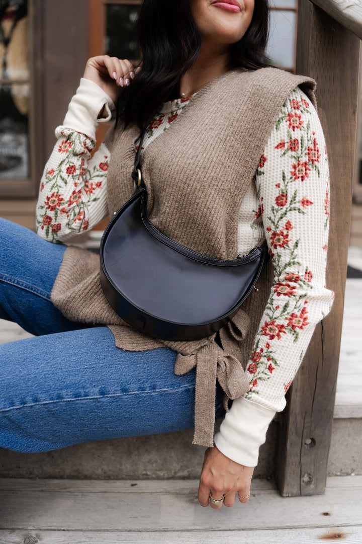 CRESCENT CROSSBODY 3-IN-1 LEATHER BAG