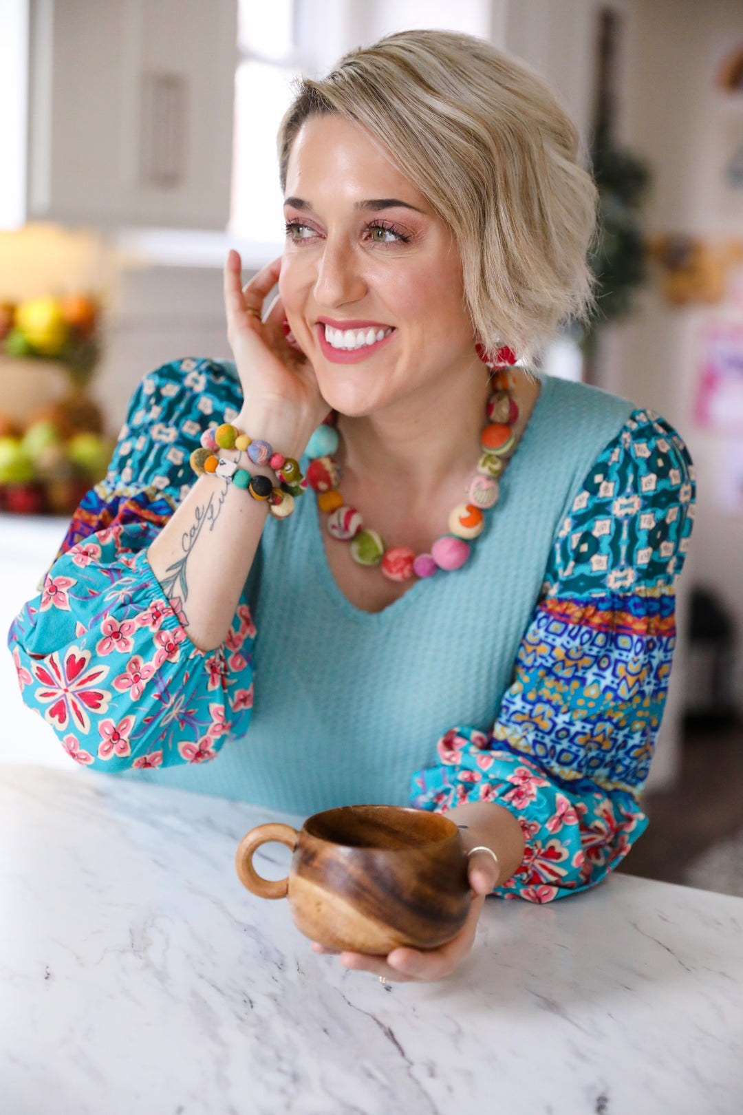 KANTHA BAUBLE COLLAR NECKLACE