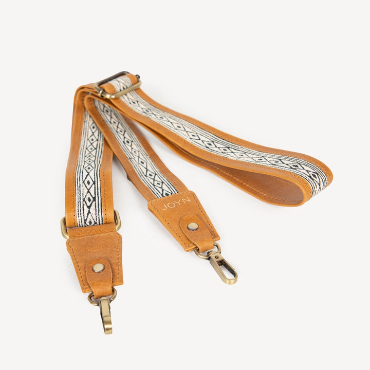 BLOCK PRINT & LEATHER BAG/CAMERA STRAPS