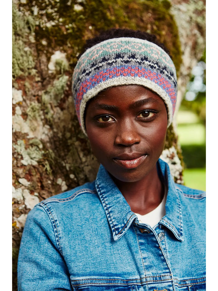 HAND KNITTED HEADBAND EAR WARMER: FAIRISLE OATMEAL