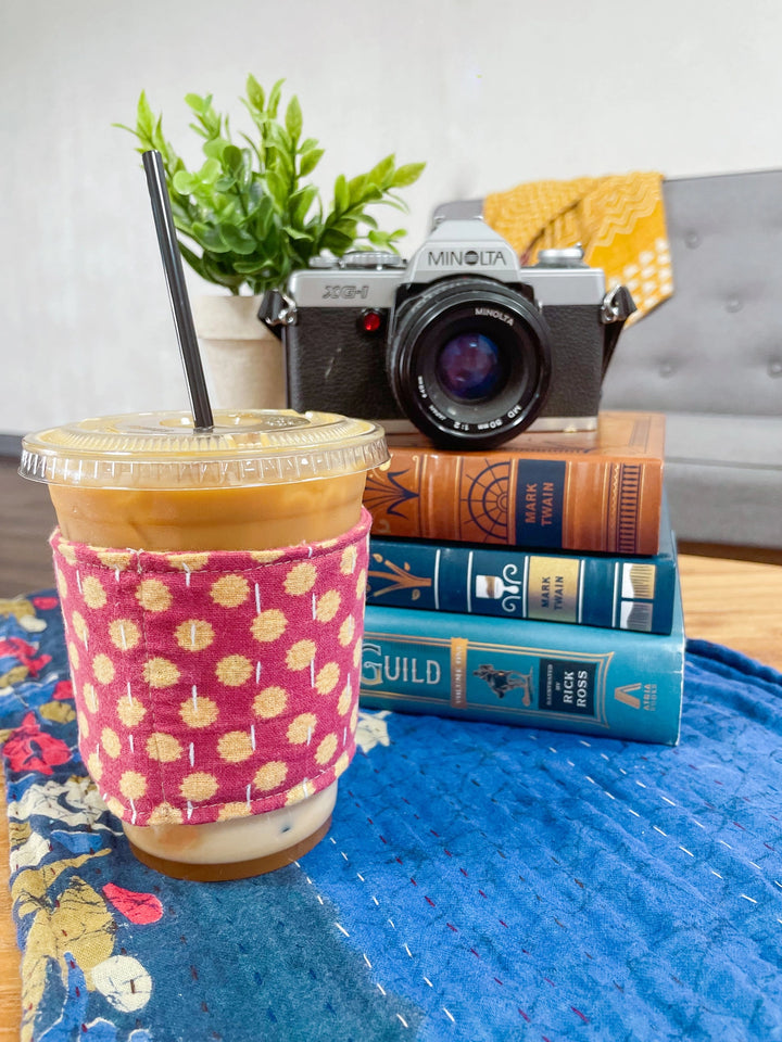 KANTHA COFFEE COZY SLEEVE