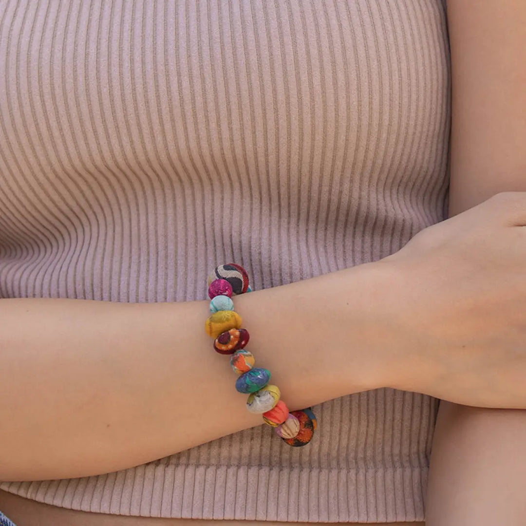 OVAL BEAD KANTHA BRACELET