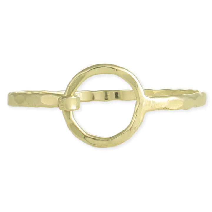 CIRCLE CLASP HAMMERED BRACELET